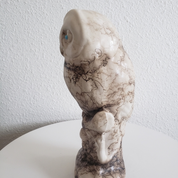 #Native American Pottery Horse Hair Owl Figurine Stature - Picture 12 of 15